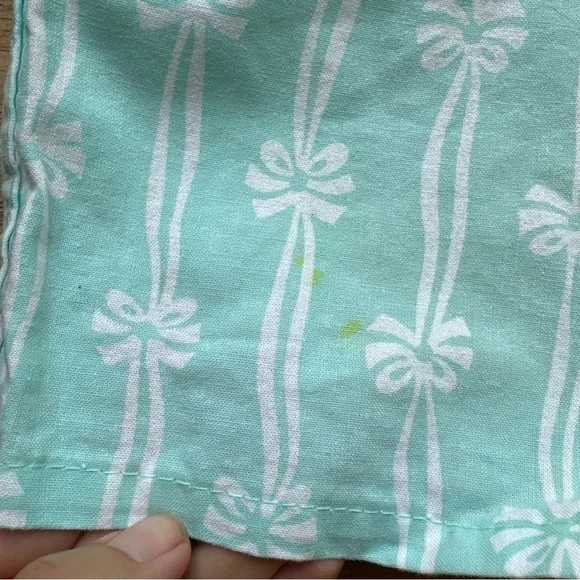 Vintage OshKosh B'Gosh Overalls Girls Size 6 Bow Ribbon Teal Vestbak Rare